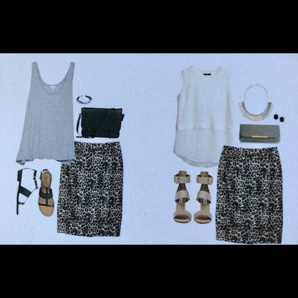 Kristina Leopard Print Pencil Skirt